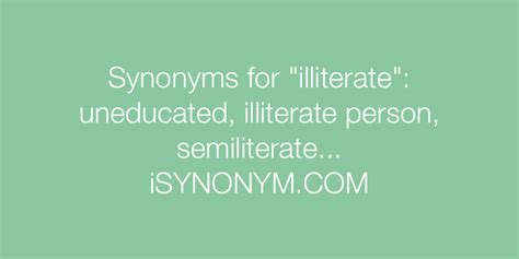 what is a synonym for illiterate